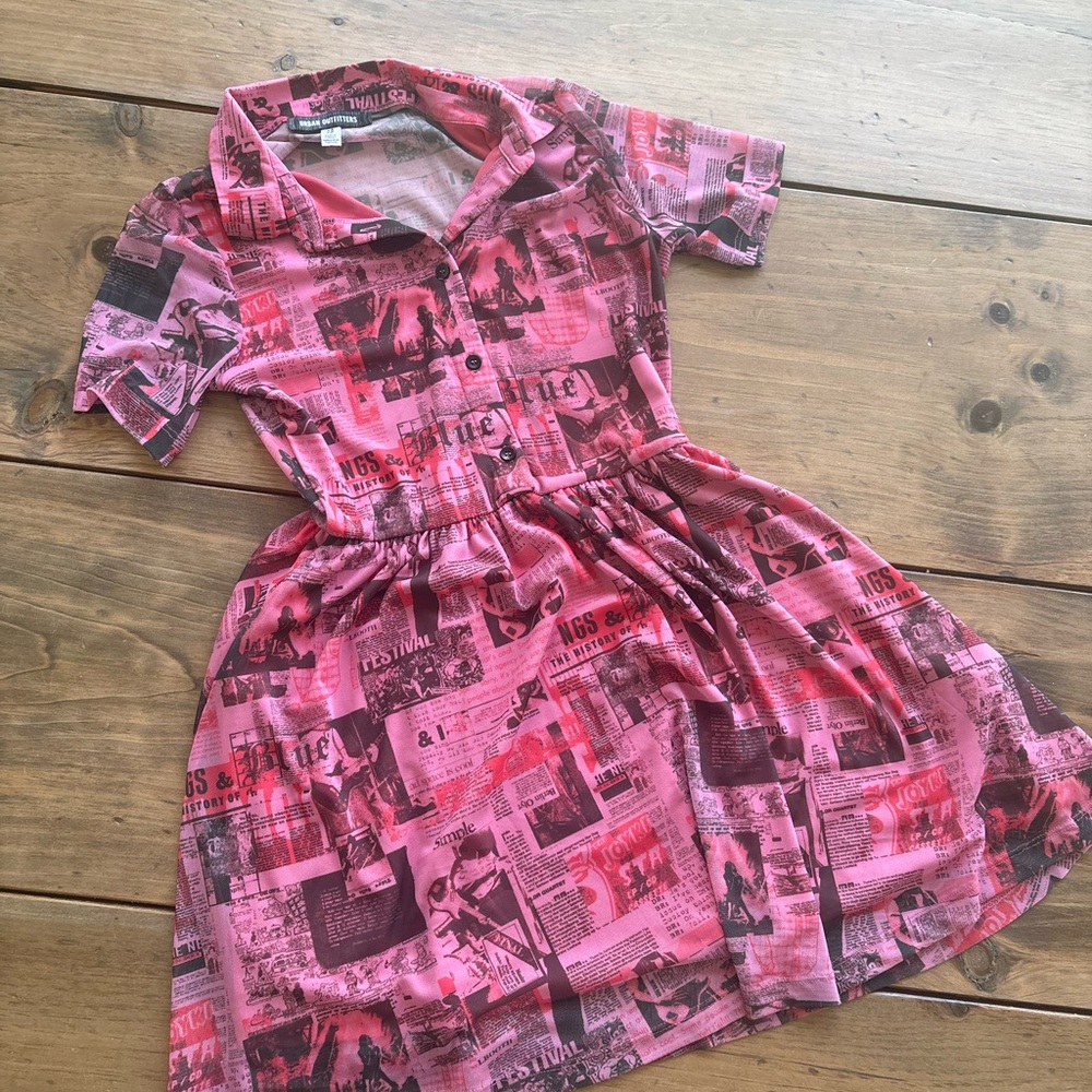 Urban Outfitters newspaper print dress
